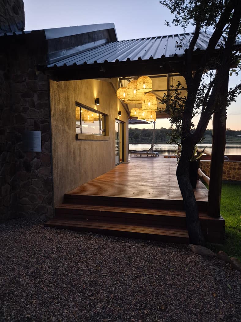 Reflections Camp entertainment area evening view